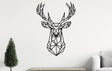 Geometric deer wall decal in angular design on a wall.