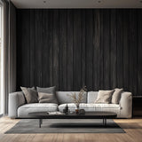 Product view of Black Woodgrain Vinyl Wallpaper.