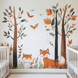 Forest Fox Wall Decal | Woodland Nursery Wall Sticker Art | Removable Sticker with Trees and Animals | Baby Room Decor