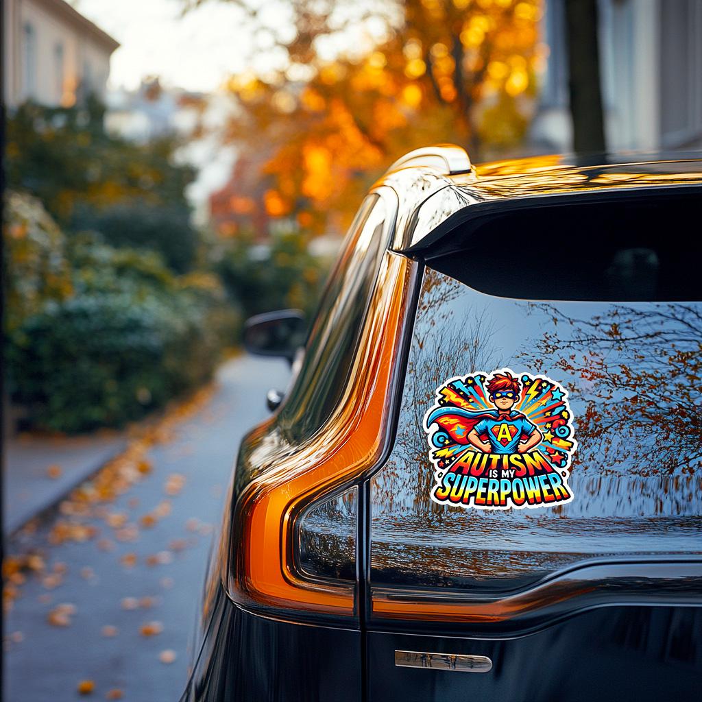 Alternate product view of Autism Is My Superpower Decal.