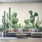 Cactus Wall Decal Sticker displayed in a room setting.