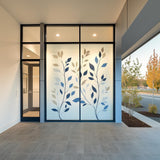 Additional product detail of Frosted Glass Decal with Multi-Color Leaf Design.