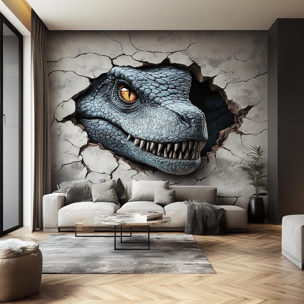 Alternate gallery view of 3D Dinosaur Wall Mural.