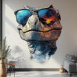 Cool raptor wall decal wearing sunglasses, Design 2
