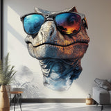 Cool raptor wall decal wearing sunglasses, Design 2