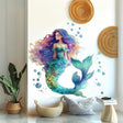 Beautiful Mermaid Wall Decal displayed in a room setting.
