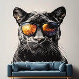 Black Panther Wall Decal displayed in a room setting.