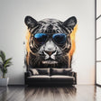 Black Panther Wall Decal displayed in a room setting.