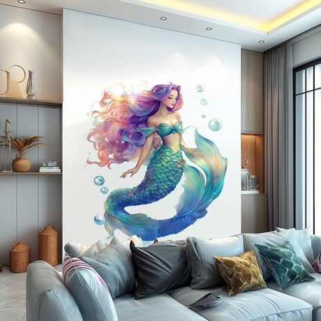 Mermaid Wall Decal displayed in a room setting.