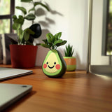 Alternate product view of Cute Avocado Planter with Smiley Face.