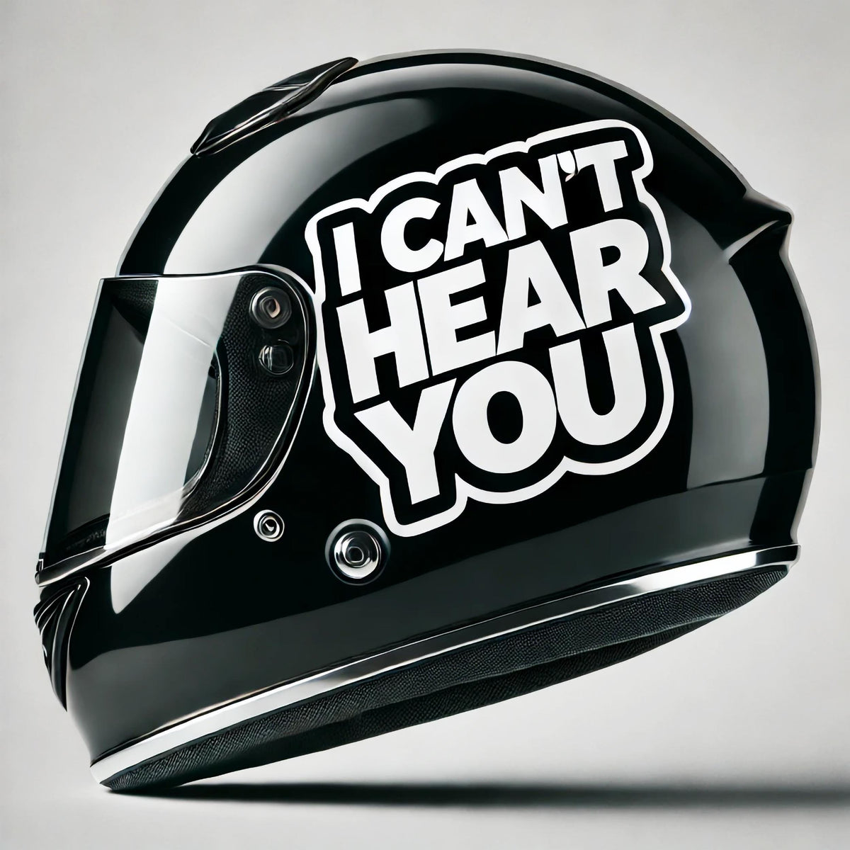 Product view of I Cant Hear You Helmet Sticker.