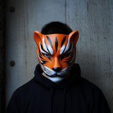 Alternate product presentation of 3D Printed Tiger Shinobi Cosplay Mask.