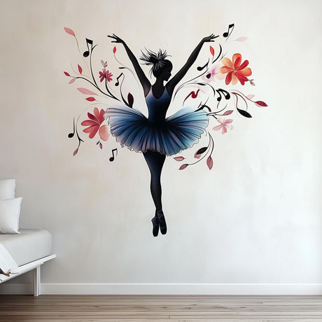 Ballerina Wall Decal displayed in a room setting.