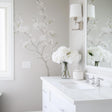 Chinoiserie Blossom Wall Decal displayed in a room setting.