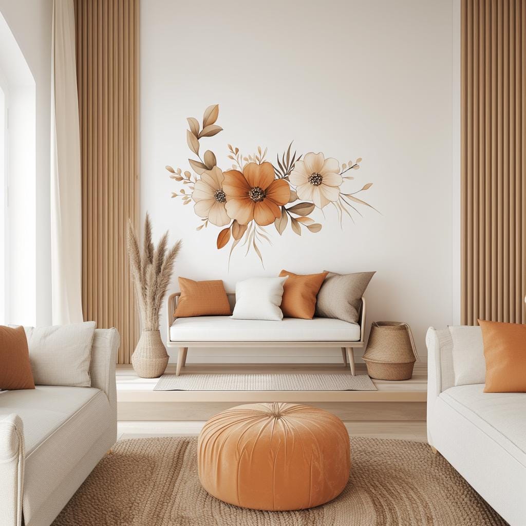 Additional product view of Boho Floral Wall Decal.