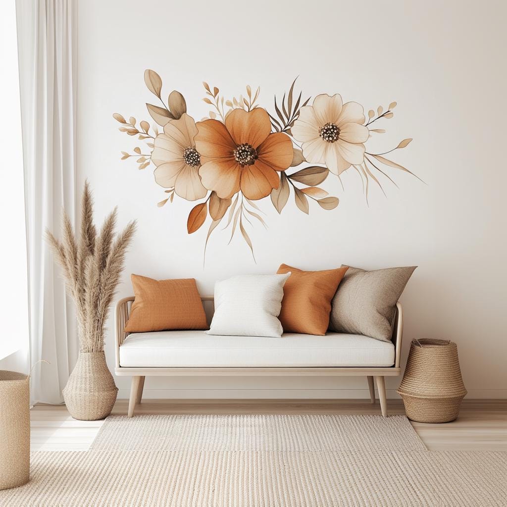 Alternate gallery view of Boho Floral Wall Decal.