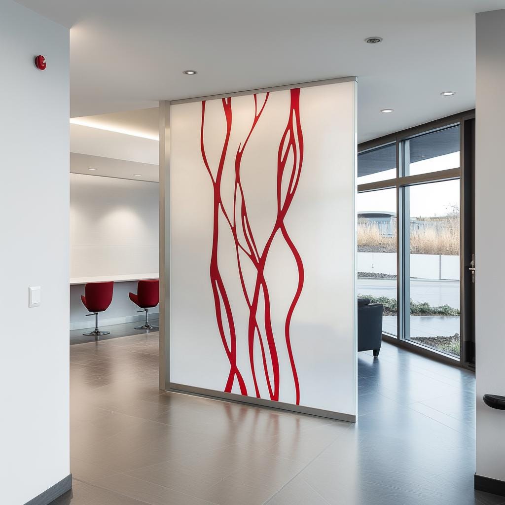 Alternate gallery view of Abstract Line Frosted Glass Sticker.