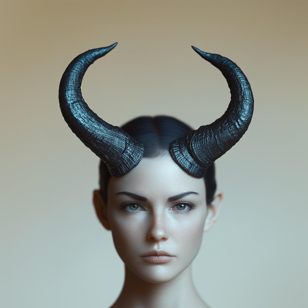 Additional product detail of 3D Printed Curved Demon Horns Headband.