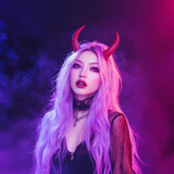 Alternate product presentation of 3D Printed Devil Horns Headband.