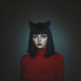Product presentation view of 3D Printed Gothic Cat Ears Headband.