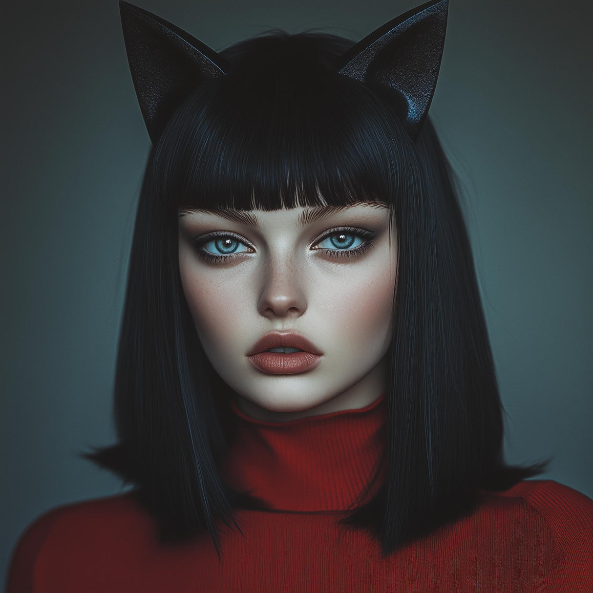 Additional product detail of 3D Printed Gothic Cat Ears Headband.