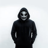 Product presentation view of 3D Printed Grinning Demon Cosplay Mask.