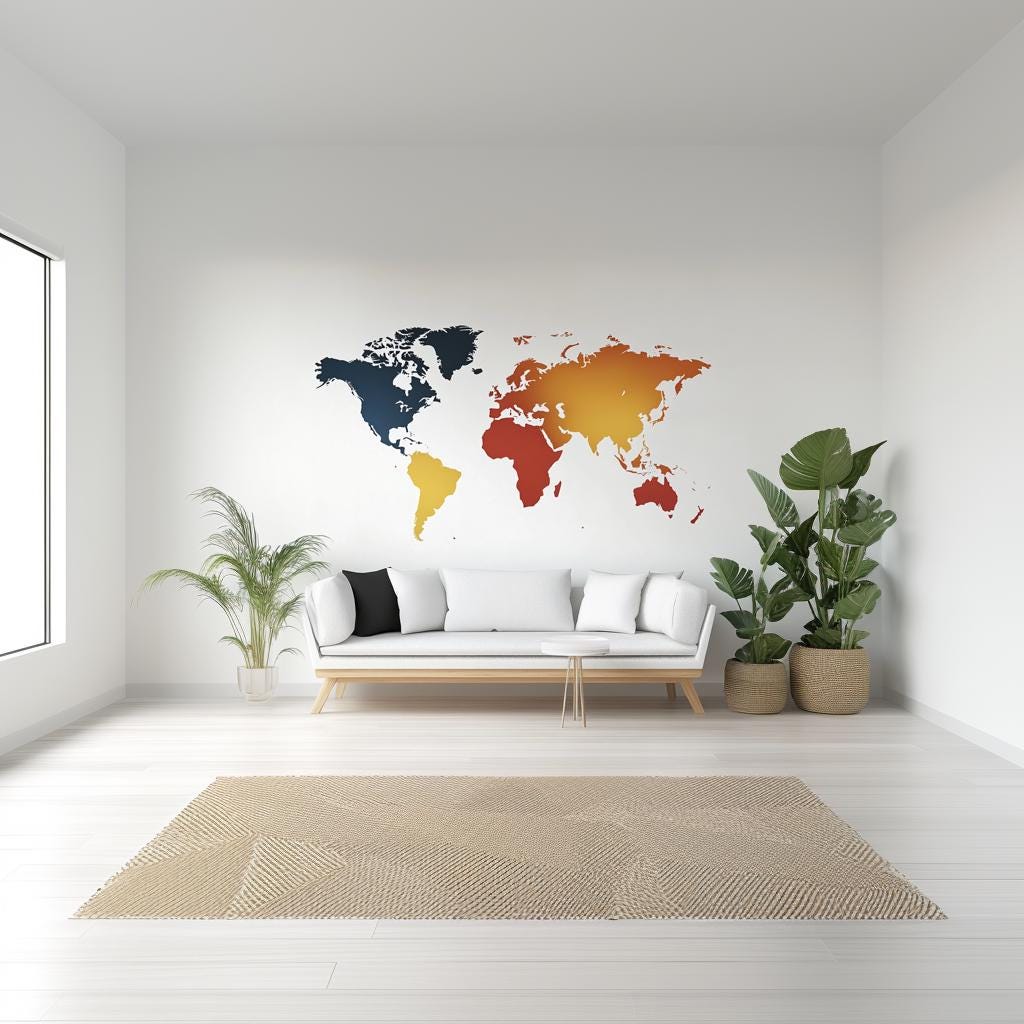 Additional product view of World Map Wall Decal.