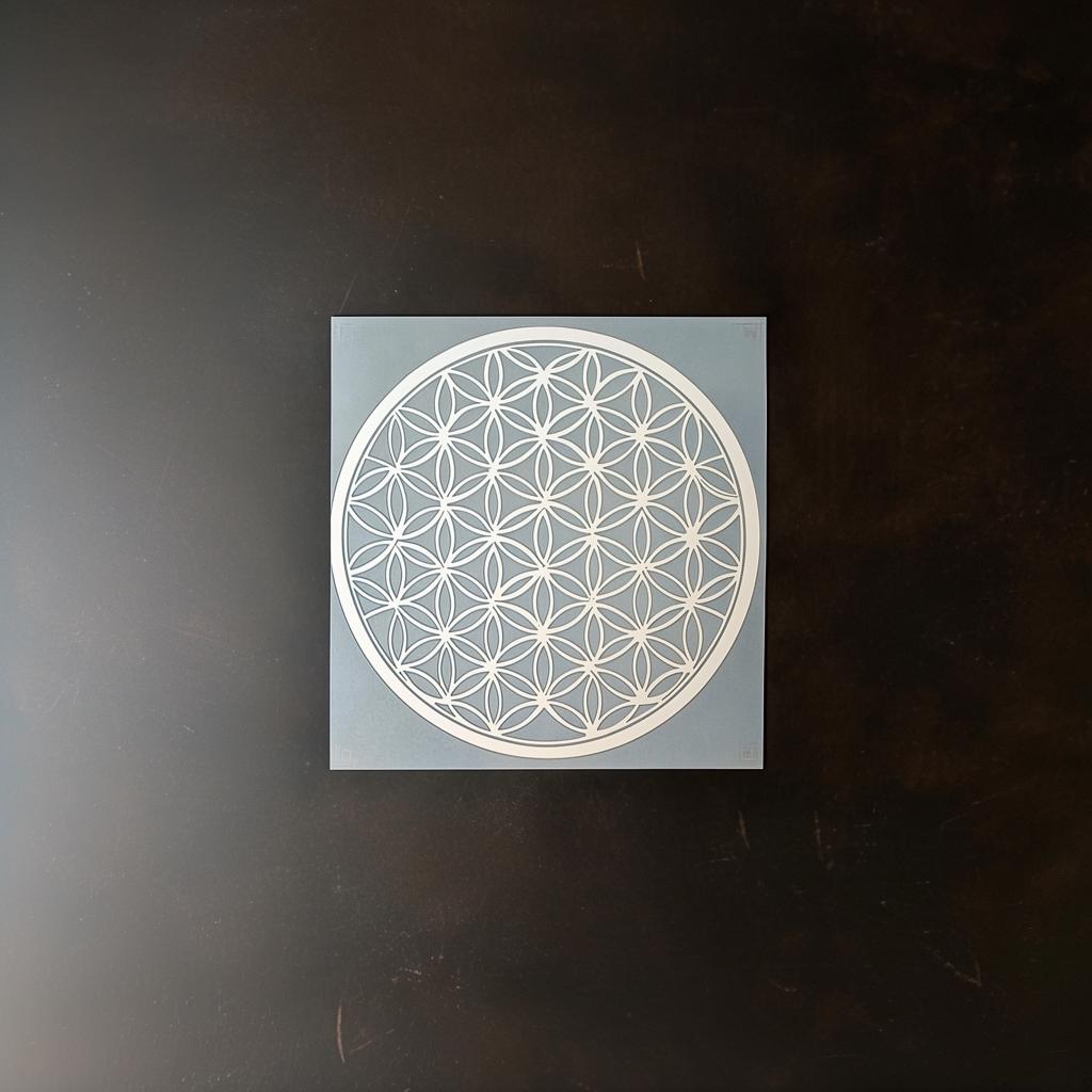 Alternate product view of 3D Printed Flower of Life Painting Stencil.