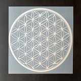 Product detail view of 3D Printed Flower of Life Painting Stencil.