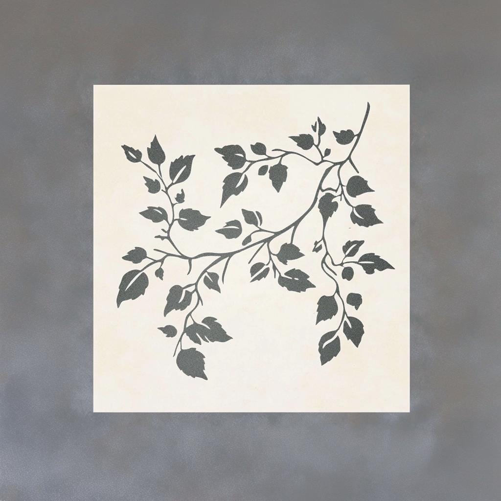 3D Printed Floral Vine Painting Stencil shown in the product image.