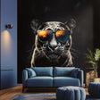Black Panther Wall Decal displayed in a room setting.