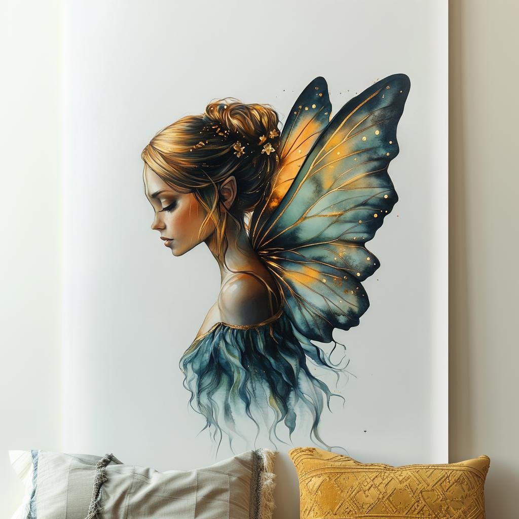 Enchanted Fairy Wall Decal displayed in a room setting.