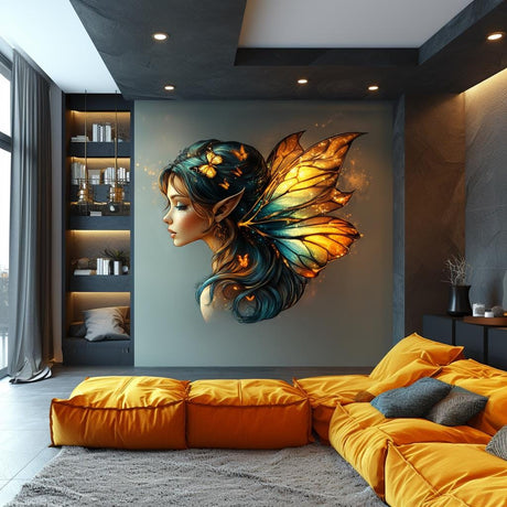 Magical Fairy Wall Decal displayed in a room setting.