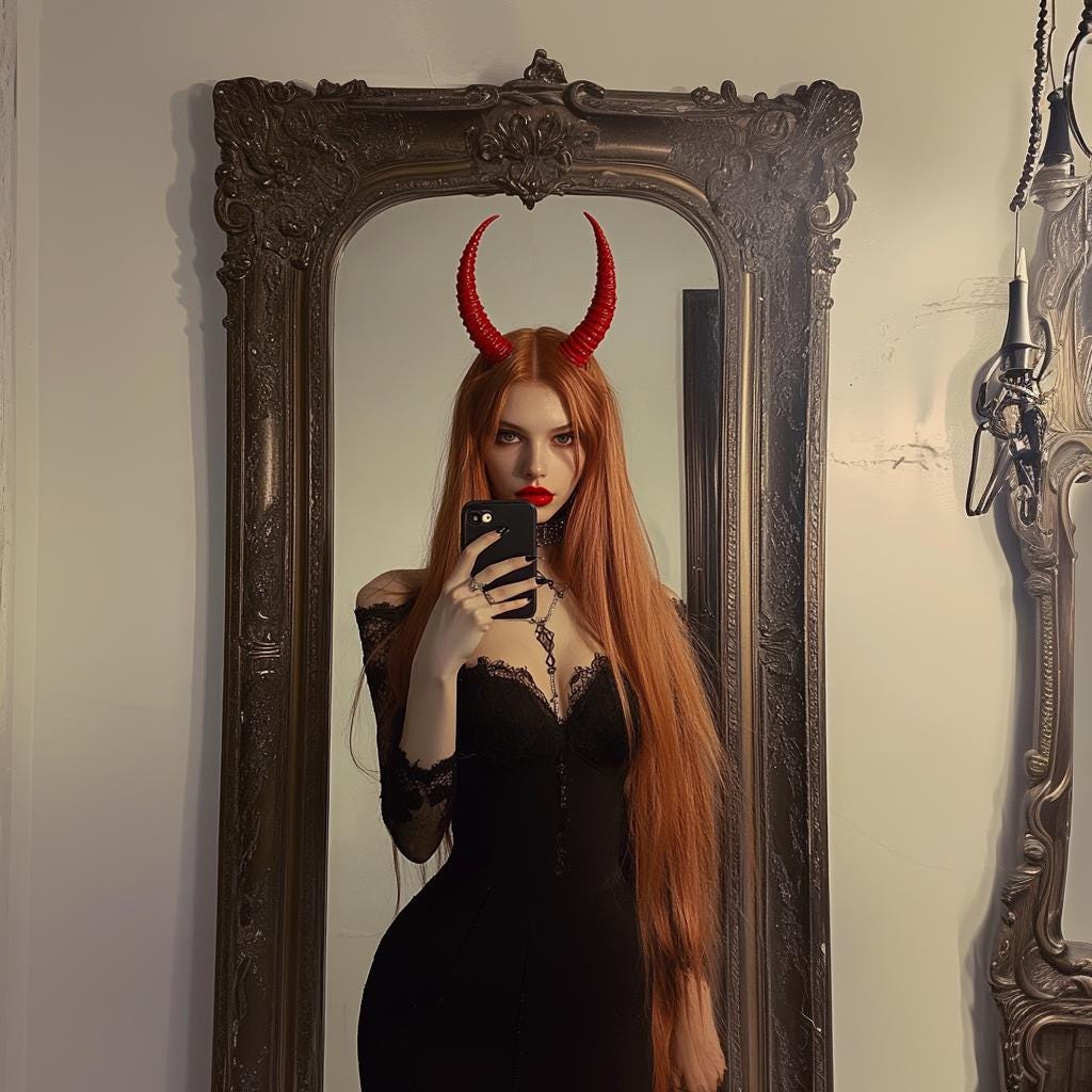 Alternate product view of 3D Printed Dragon Demon Horns Headband.