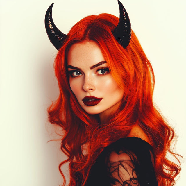 Black Devil Horns Headband | 3D Printed Demon Costume Horns | Gothic Cosplay Accessories