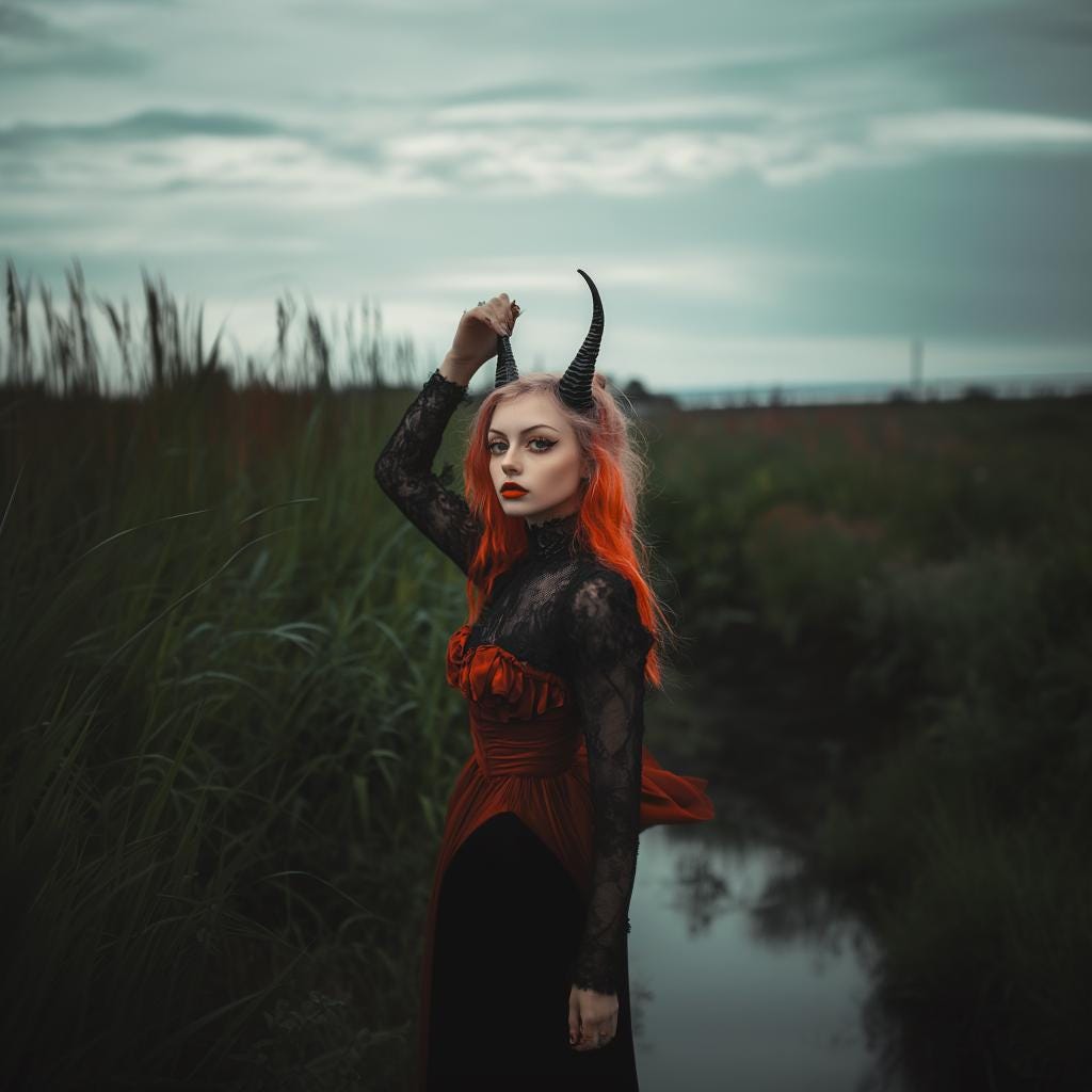 Additional product view of 3D Printed Gothic Demon Horns Headband.