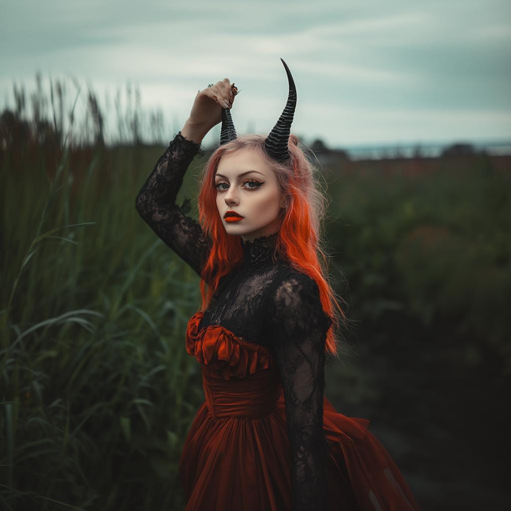 Additional product detail of 3D Printed Gothic Demon Horns Headband.