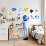 Product gallery view of Bright Space Wall Decals for Kids Room.