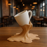 Product presentation view of 3D Printed Spilled Coffee Cup Holder.