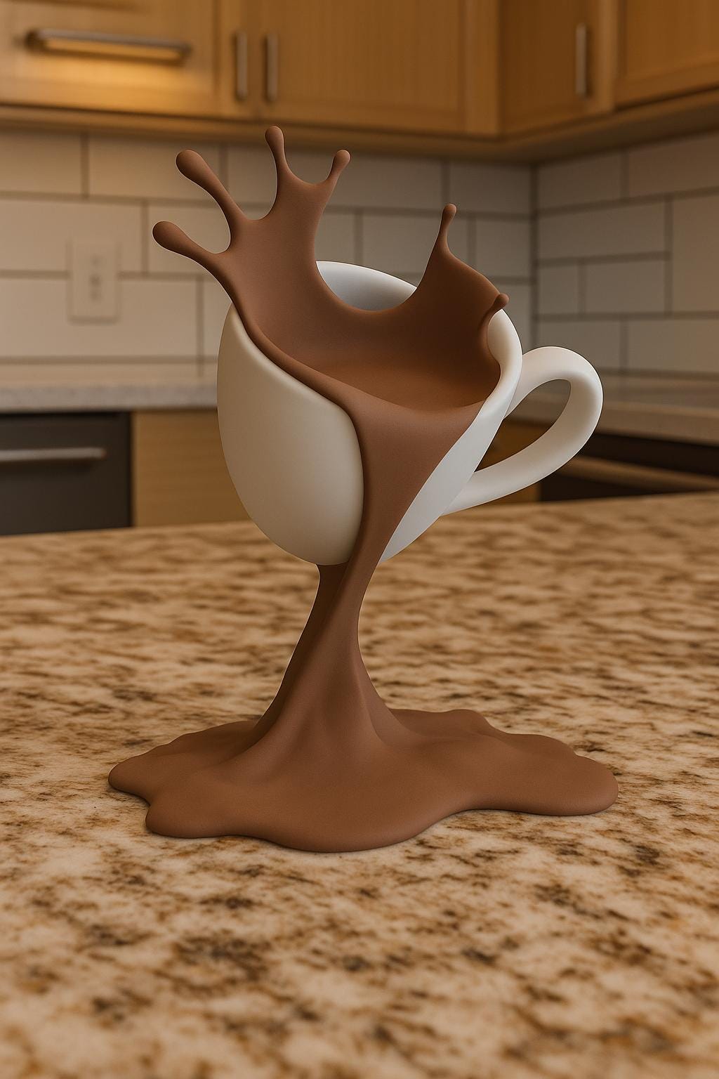 Alternate gallery view of 3D Printed Coffee Splash Illusion Sculpture.