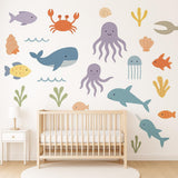 Alternate product view of Ocean Animal Wall Decals.