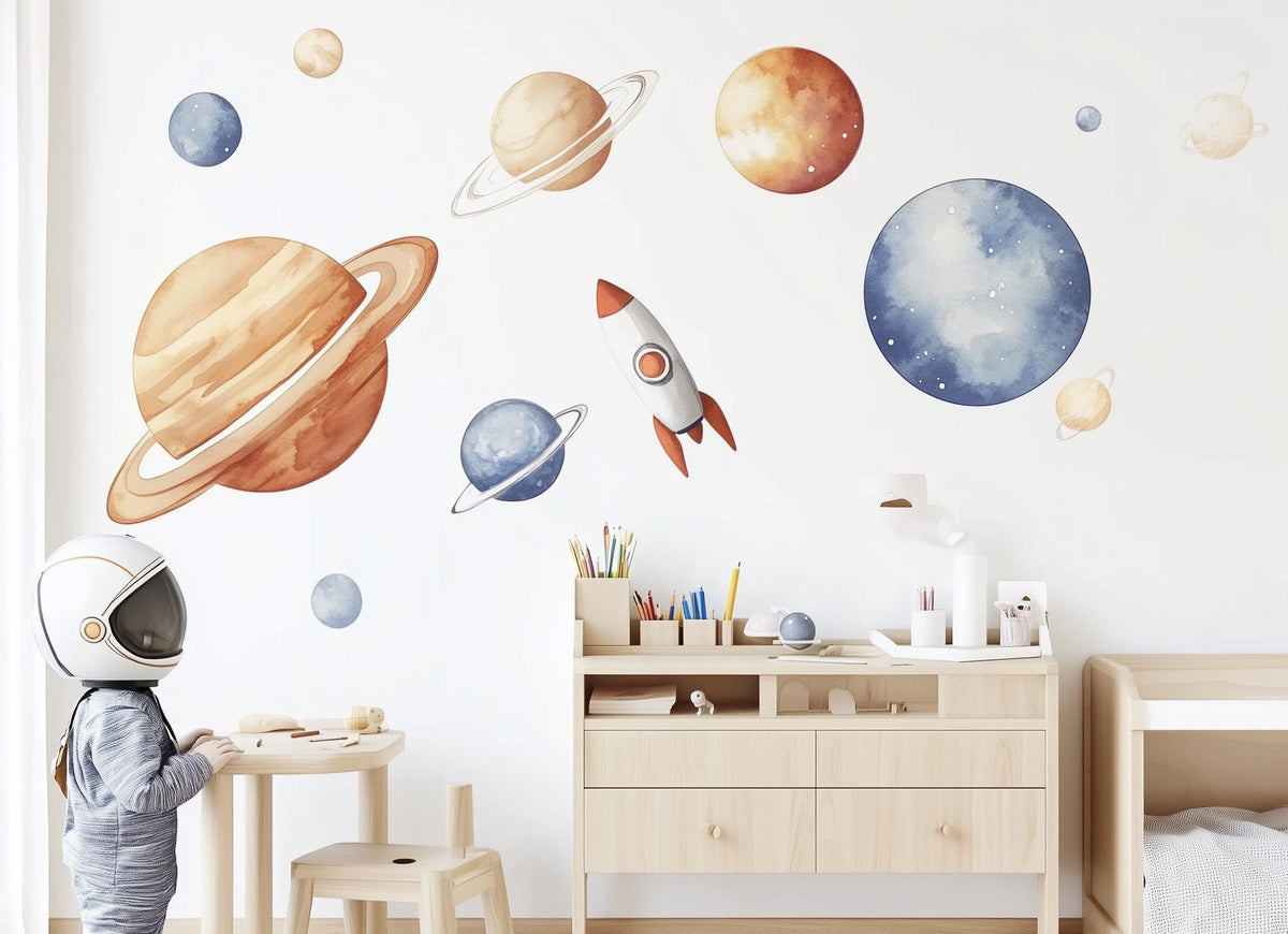 Alternate product view of Solar System Wall Decals XXL.
