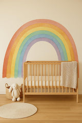 Pastel Rainbow Wall Decal displayed in a room setting.