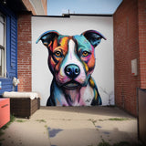 Alternate product view of Colorful Pitbull Wall Decal.