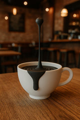 Alternate product presentation of Floating Coffee Drop Sculpture.