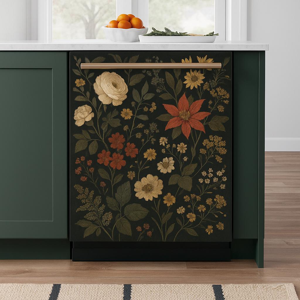 Product gallery view of Dishwasher Magnet Cover Vintage Floral.