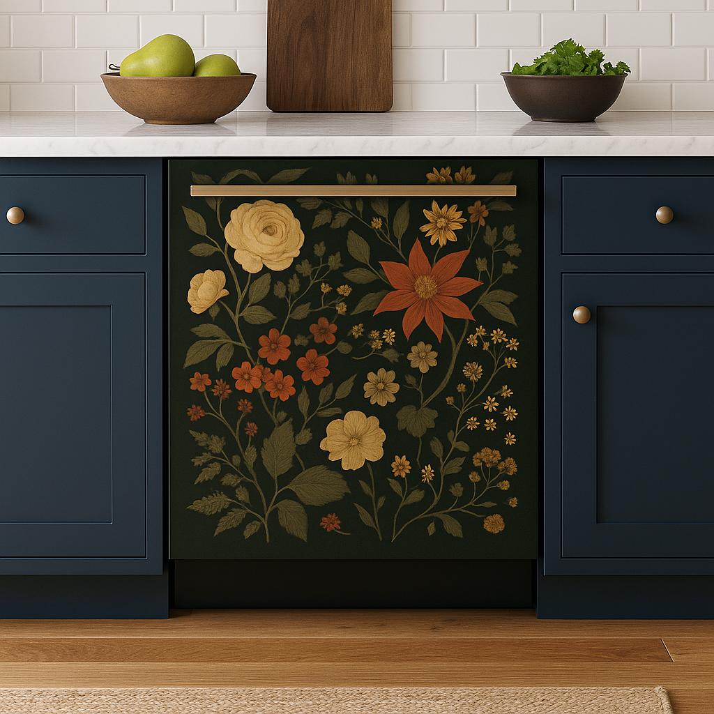 Alternate product view of Dishwasher Magnet Cover Vintage Floral.