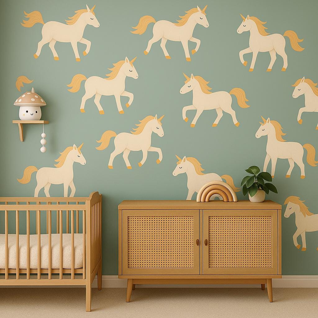 Product gallery view of Unicorn Wall Decals.