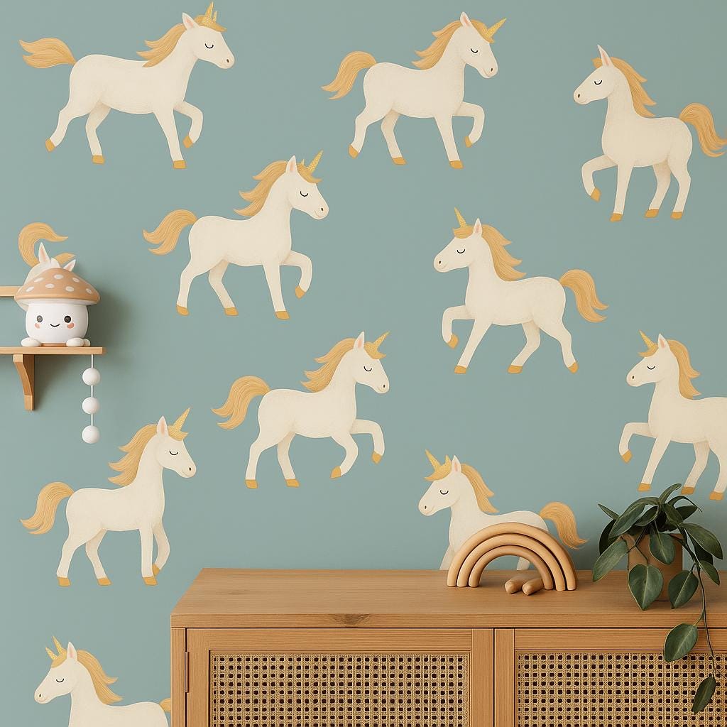 Product presentation view of Unicorn Wall Decals.