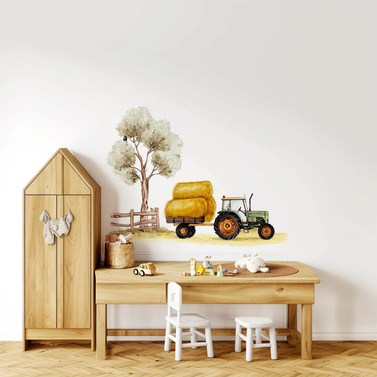 Product gallery view of Farm Tractor Wall Decal Set.